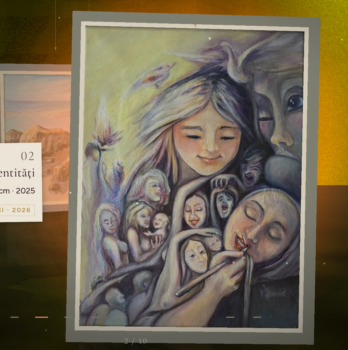 Detaliu din galeria 3D: tabloul «Identități» în rama lui subțire